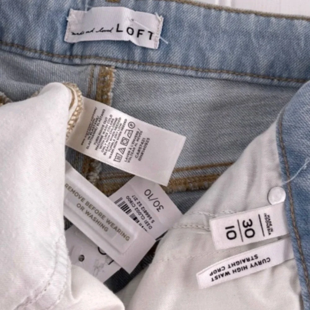 LOFT‎ Women's Light Wash Jeans Size 10/30  Curvy High Waist Straight Crop NWT